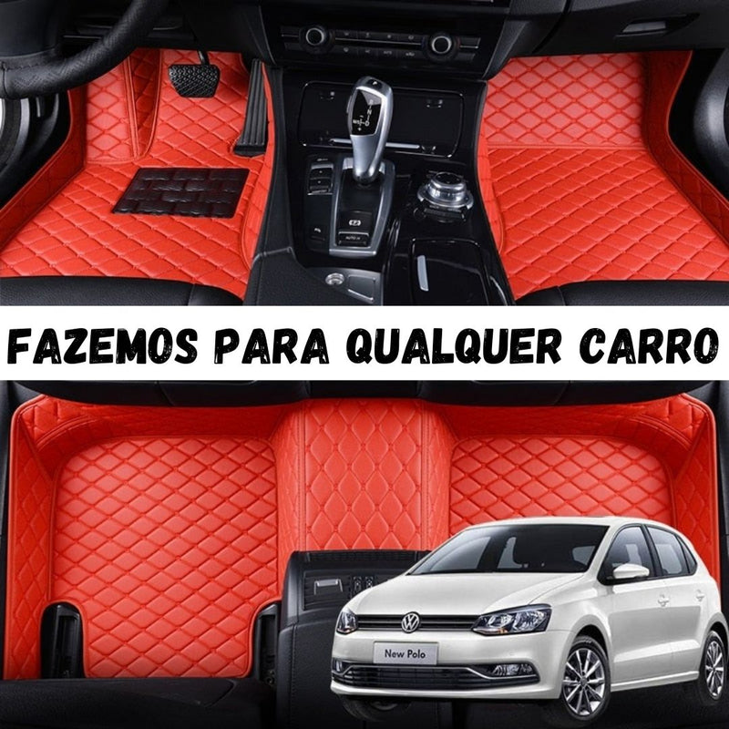 Kit Tapetes de Couro Luxuoso p/ Qualquer Carro